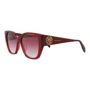 Alexander McQueen Womens Cat Eye Burgundy Burgundy Red Fashion Designer Eyewear